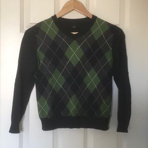 GapKids boys blue/green argyle sweater